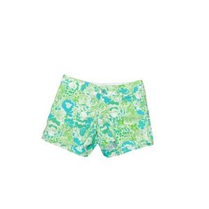 Lilly Pulitzer Women' s The Callahan‎ Blue and Green  Print Shorts SZ 0
